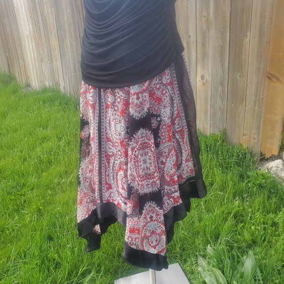 AGB Handkerchief halter-top Dress SZ 20 Plus size Made in USA Vintage - Picture 10 of 11